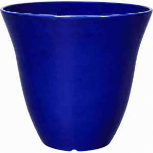15″ Wide 15″ Tall Round Deep Ocean Blue Flower Pottery Planter