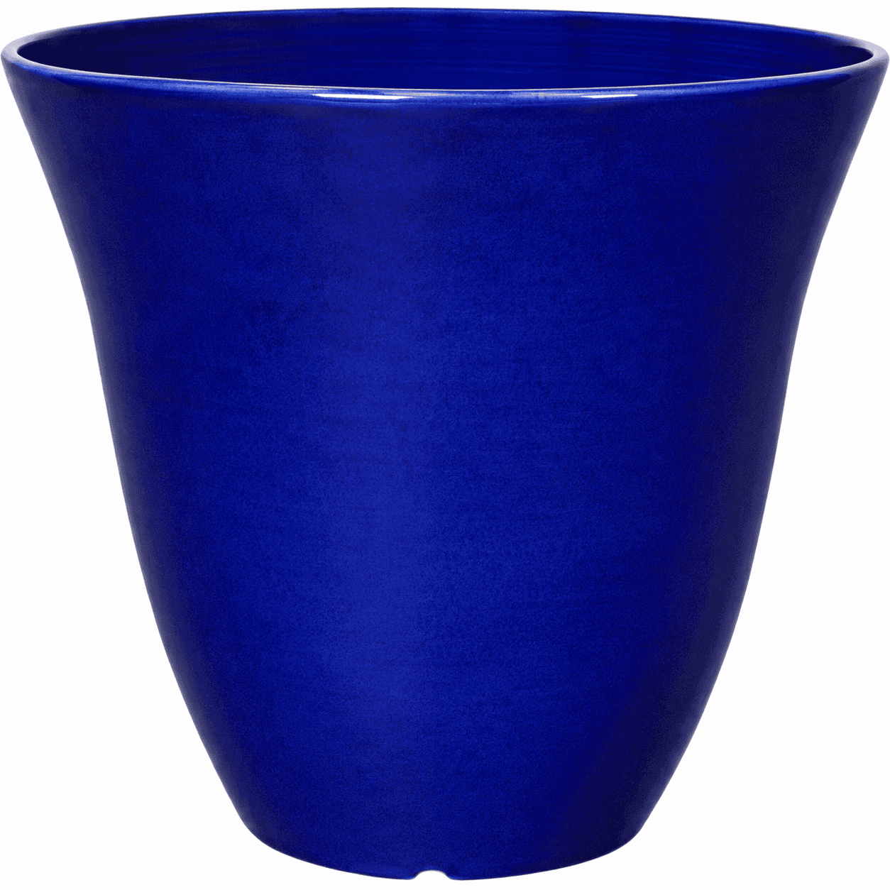 15″ Wide 15″ Tall Round Deep Ocean Blue Flower Pottery Planter