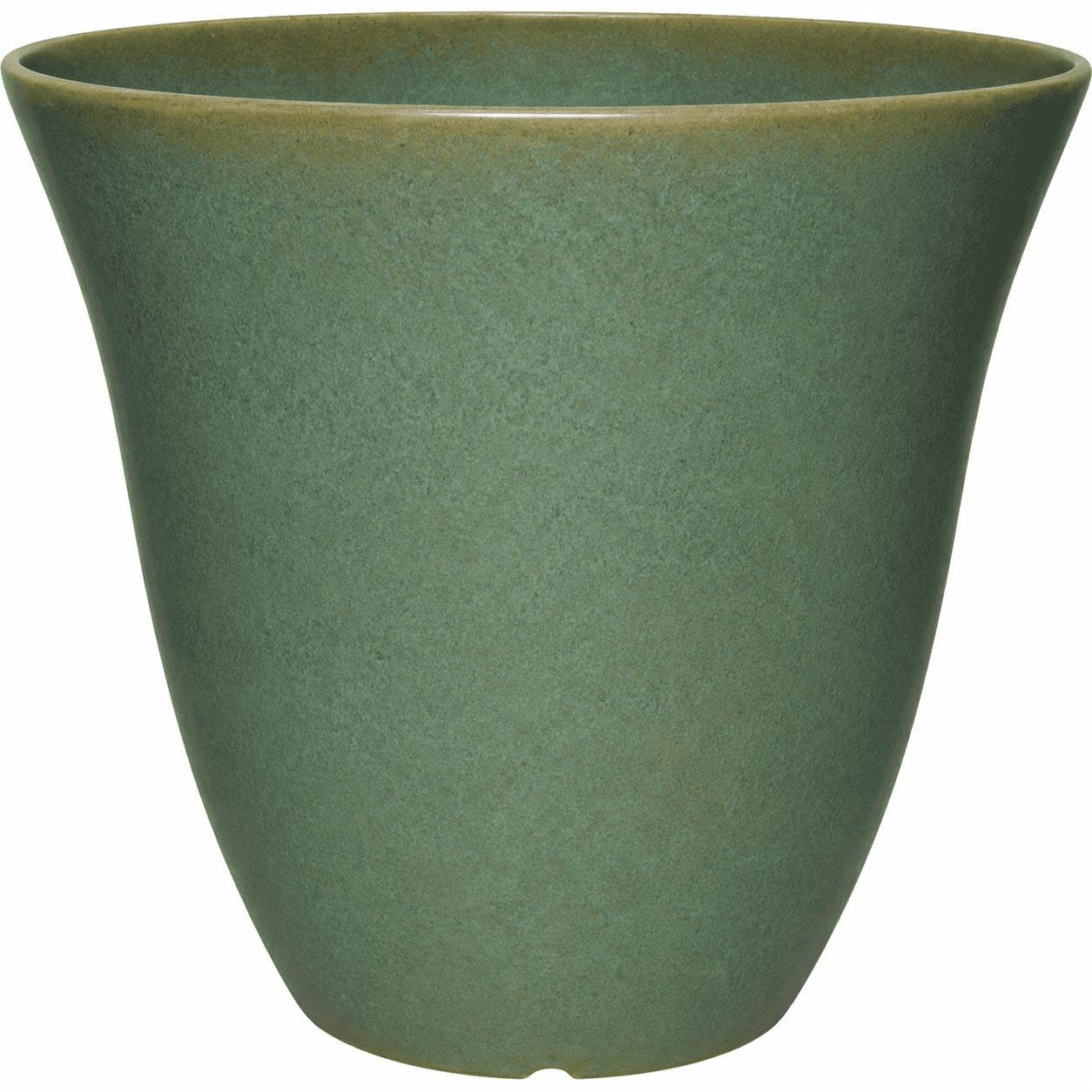 15″ Wide 15″ Tall Round Forest Green Flower Pottery Planter