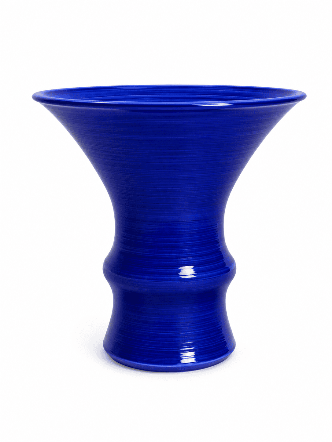 Blossoming Porcelain Flower Pot Deep Dark Ocean Blue 2