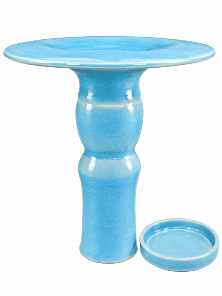 Floating Top Porcelain Flower Pot Sky Blue Slender 3