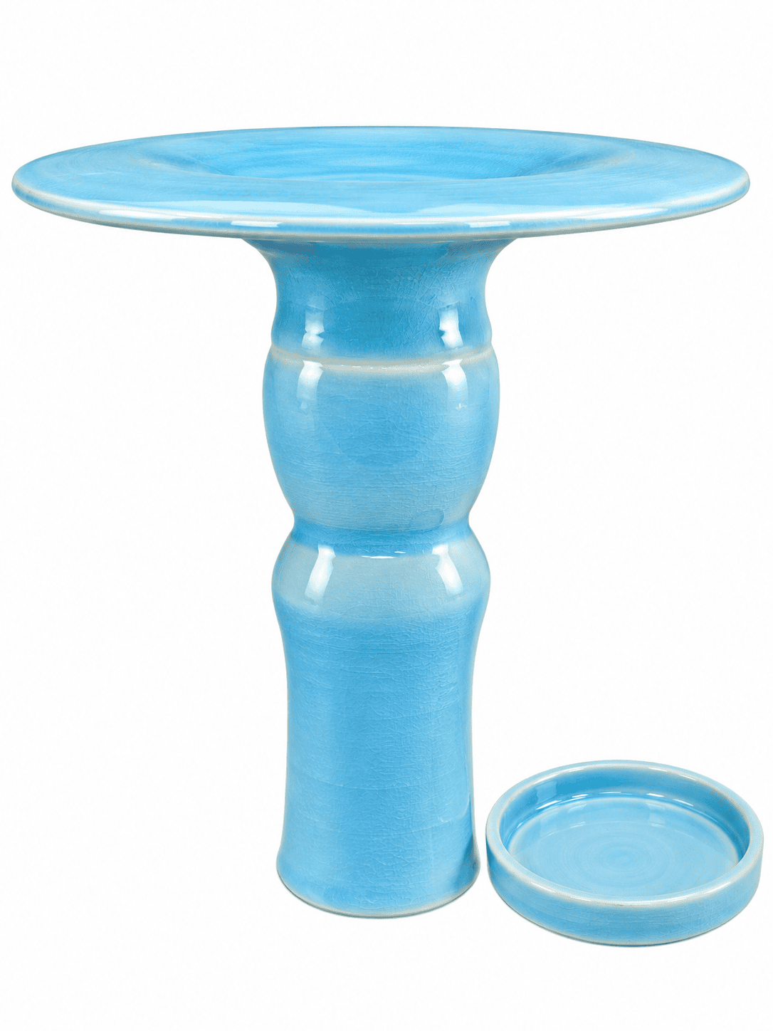 Floating Top Porcelain Flower Pot Sky Blue Slender 3