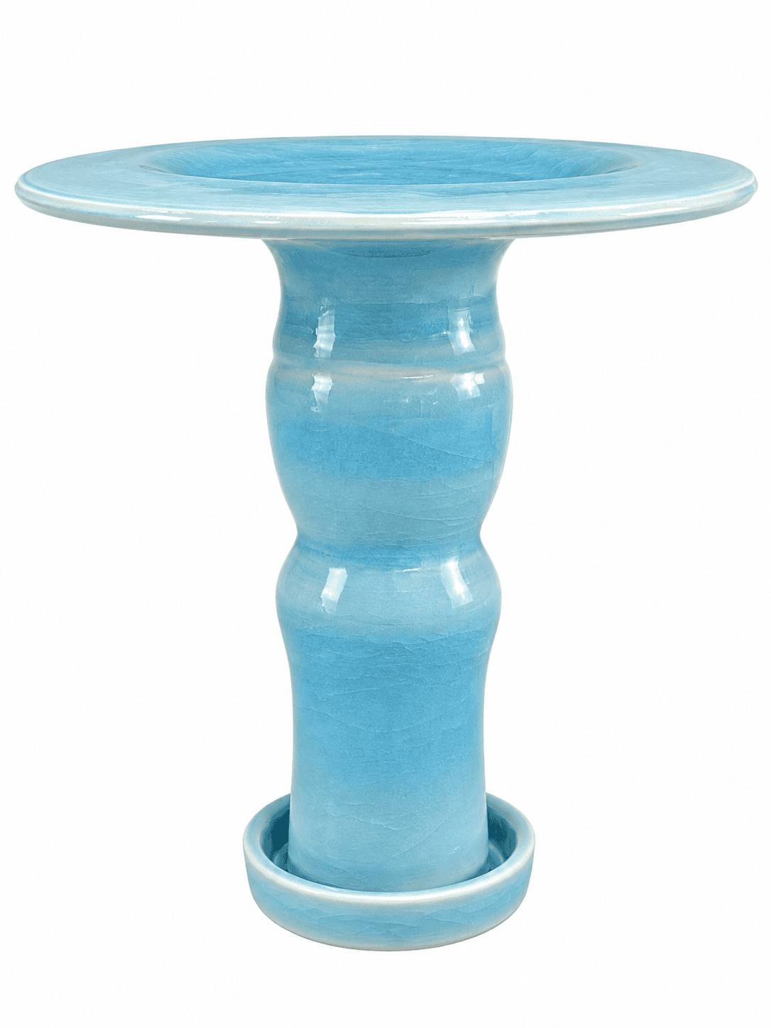 Floating Top Porcelain Flower Pot Sky Blue Slender