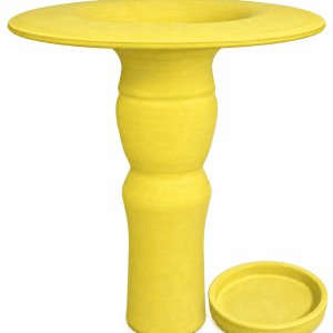 Floating Top Porcelain Flower Pot Sun Yellow Slender 3