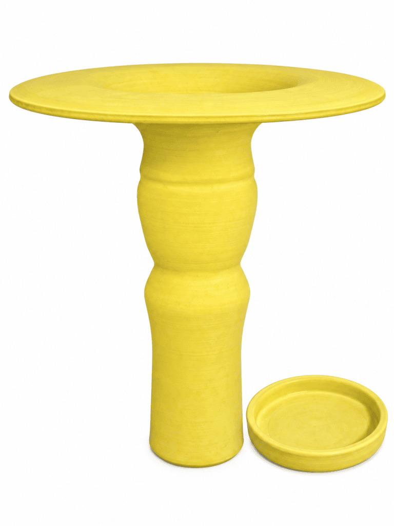 Floating Top Porcelain Flower Pot Sun Yellow Slender 3